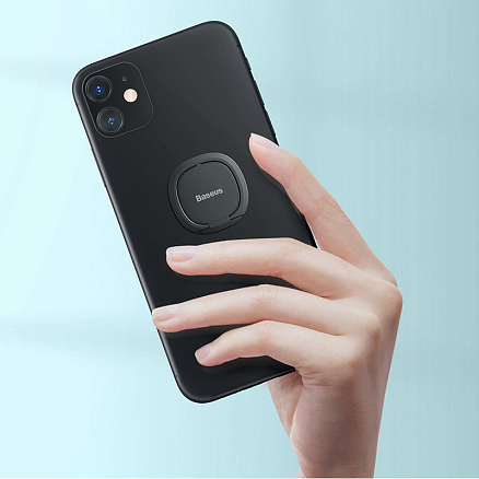 Держатель для телефона на палец Baseus Invisible темно-серый