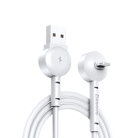 Кабель USB - Lightning для зарядки iPhone 1 м 2.1А с угловым штекером Baseus Maruko белый