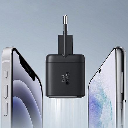 Зарядное устройство сетевое Type-C 45W Anker PowerPort Nano II GaN (быстрая зарядка PD) черное