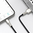 Кабель USB - Lightning для зарядки iPhone 0,25 м 2.4А плетеный Baseus Cafule Metal Data черно-серебристый