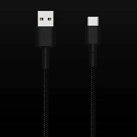 Кабель Type-C - USB для зарядки 1 м 3А плетеный Xiaomi SJV4109GL (быстрая зарядка) черный
