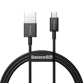 Кабель USB - MicroUSB для зарядки 1 м 2A Baseus Superior черный