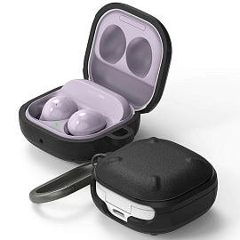 Чехол для наушников Samsung Galaxy Buds 2, Buds Live, Buds Pro гелевый Ringke Onyx черный