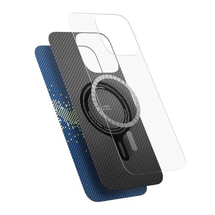 Чехол для iPhone 16 Pro кевларовый тонкий Pitaka MagEZ 4 Milky way galaxy