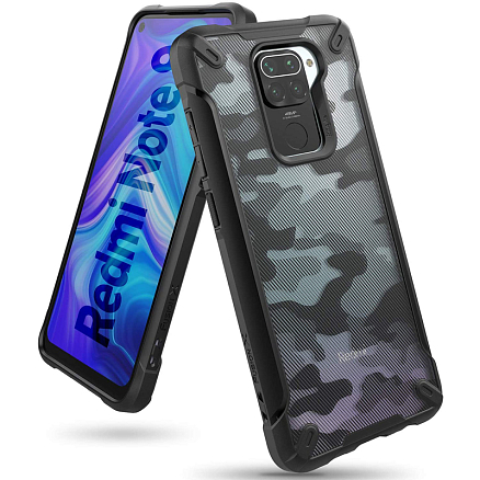 Чехол для Xiaomi Redmi Note 9 гибридный Ringke Fusion X Design Camo черный
