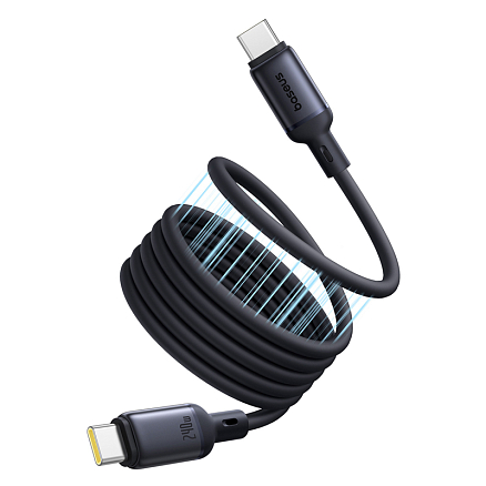 Кабель Type-C - Type-C для зарядки 1 м 240W магнитный органайзер Baseus PicoGo (быстрая зарядка PD) черный