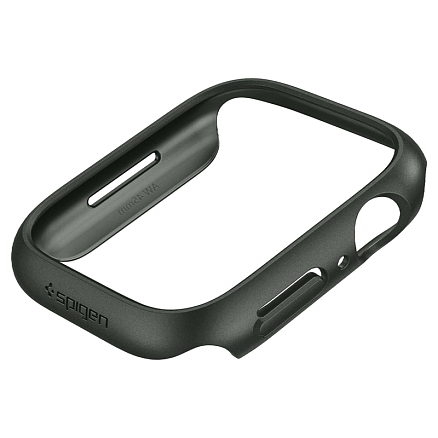 Чехол для Apple Watch 45 мм пластиковый тонкий Spigen Thin Fit хаки