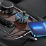 FM модулятор (трансмиттер) автомобильный с громкой связью, USB QC для зарядки и кабелем Type-C + Lightning Hoco E74 серый