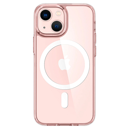 Чехол для iPhone 13 mini гибридный Spigen Ultra Hybrid MagSafe прозрачно-розовый