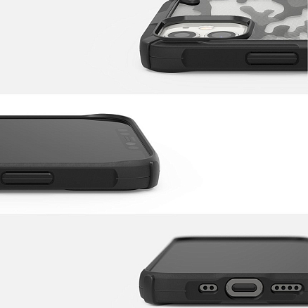 Чехол для iPhone 12 Mini гибридный Ringke Fusion X Design Camo черный