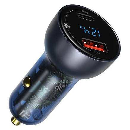 Зарядное устройство автомобильное с USB и Type-C входами 5A 65W Baseus Particular (быстрая зарядка QC 4+, QC 3.0, PD) серое