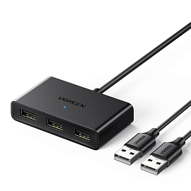 USB 2.0 переключатель 2x3 порта (2 USB входа на 3 USB выхода) Ugreen CM409 черный