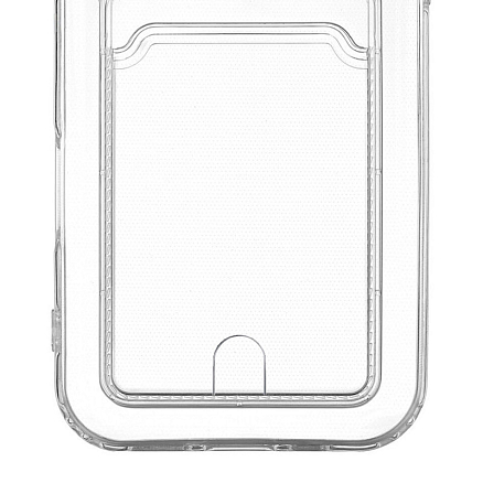 Чехол для iPhone 16 гелевый с карманом для карты Rocket Clear Plus прозрачный