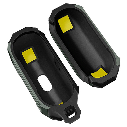 Чехол для наушников AirPods 3 силиконовый с карабином Spigen Tough Armor хаки