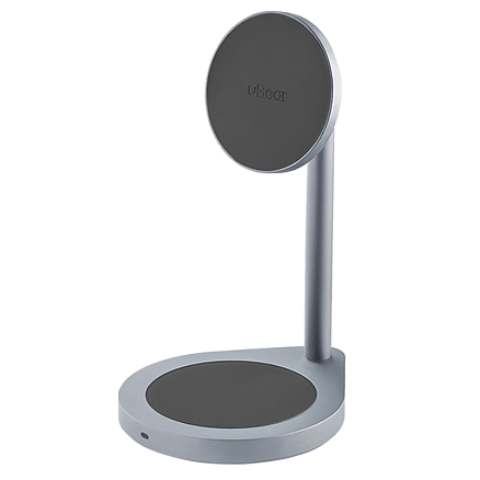 Беспроводная зарядка 2-в-1 MagSafe для iPhone и AirPods 15W uBear Stage серая