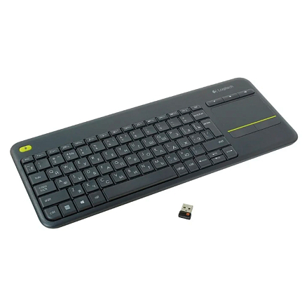 Клавиатура беспроводная для телевизора или ПК Logitech K400 Plus с тачпадом темно-серая