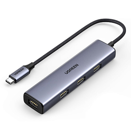 Хаб (разветвитель) Type-C - 4хUSB 3.0 Ugreen CM473-20841 серый