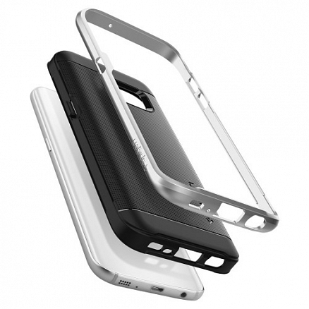 Чехол для Samsung Galaxy S7 гибридный Spigen SGP Neo Hybrid черно-серебристый