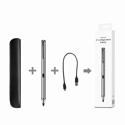 Стилус активный тонкий 1,45 мм WiWU Picasso P666 серый