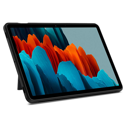 Чехол для Samsung Galaxy Tab S7 11.0 T870, T875, S8 11.0 гибридный для экстремальной защиты Spigen Tough Armor Tech черно-серый