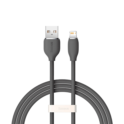 Кабель USB - Lightning для зарядки 1,2 м 2.4A Baseus Jelly Liquid черный