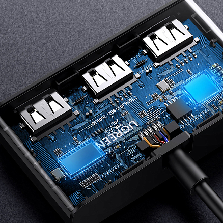 USB 2.0 переключатель 2x3 порта (2 USB входа на 3 USB выхода) Ugreen CM409 черный