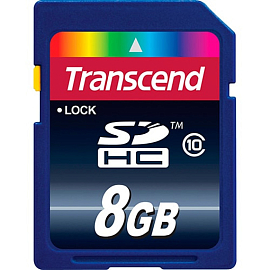 Карта памяти Transcend Secure Digital SDHC 8Gb Class 10