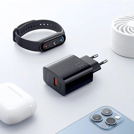 Зарядное устройство сетевое USB и Type-C 33W с кабелем Type-C McDodo CH-0922 (быстрая зарядка PD, QC) черное