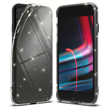 Чехол для iPhone 7, 8, SE 2020, SE 2022 гелевый с блестками ультратонкий Ringke Air прозрачный