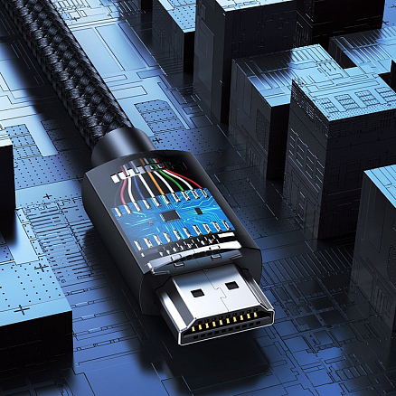 Кабель HDMI - HDMI (папа - папа) длина 1 м версия 2.0 4K 60Hz плетеный Ugreen HD119 черный