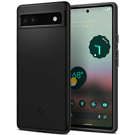 Чехол для Google Pixel 6а пластиковый тонкий Spigen Thin Fit черный