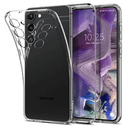 Чехол для Samsung Galaxy S23 гелевый ультратонкий Spigen Liquid Crystal прозрачный