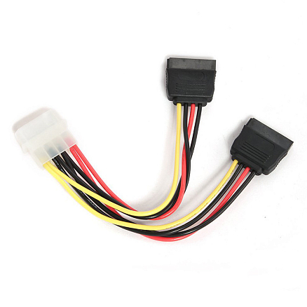 Кабель Molex 4 pin - 2 х SATA 15 pin для подключения жестких дисков длина 15 см Cablexpert CC-SATA-PSY