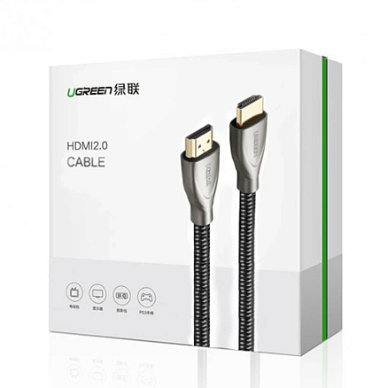 Кабель HDMI - HDMI (папа - папа) длина 1 м версия 2.0 4Kx2K 60Hz плетеный Ugreen HD131-50106