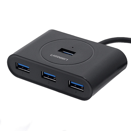 USB 3.0 HUB (разветвитель) на 4 порта Ugreen CR113 с питанием MicroUSB черный
