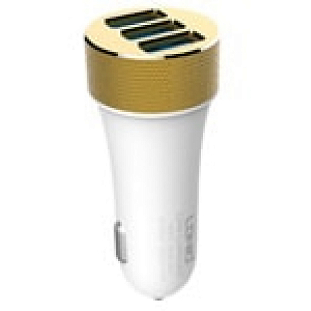 Зарядное устройство автомобильное с тремя USB входами 5.1A и MicroUSB кабелем Ldnio DL-C50 белое