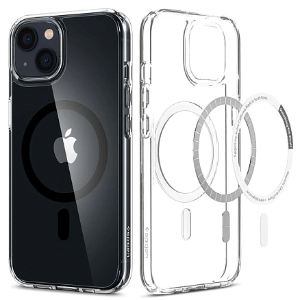 Чехол для iPhone 13 гибридный Spigen Ultra Hybrid MagSafe прозрачно-черный