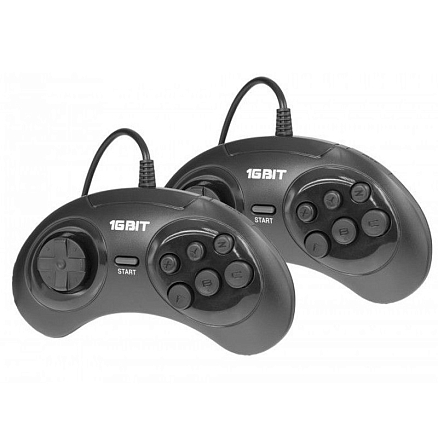 Игровая приставка Retro Genesis Remix 8/16Bit 600 игр с двумя геймпадами черная
