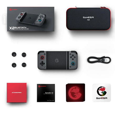 Джойстик (геймпад) беспроводной Bluetooth для телефона, планшета, ПК GameSir X2 с держателем для телефона серый