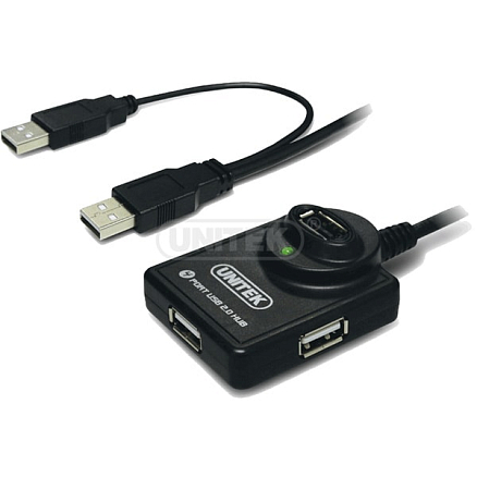 USB 2.0 HUB (разветвитель) на 4 порта с поддержкой жестких дисков Unitek Y-2151