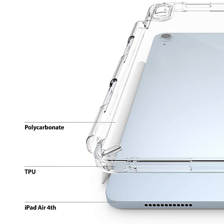 Чехол для iPad Air 2020, 2022 гибридный Ringke Fusion прозрачный