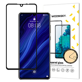 Защитное стекло для Huawei P30 на весь экран противоударное Wozinsky Full Glue черное