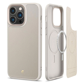 Чехол для iPhone 14 Pro Max гелевый Spigen Cyrill Kajuk MagSafe бежевый