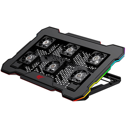 Подставка для ноутбука до 17 дюймов охлаждающая с RGB подсветкой Havit F2071 черная