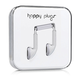 Наушники Happy Plugs (Швеция) Earbud с микрофоном вкладыши белые