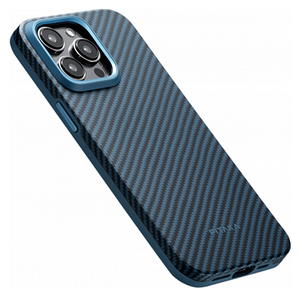 Чехол для iPhone 15 Pro Max гибридный Pitaka MagEZ 4 голубой