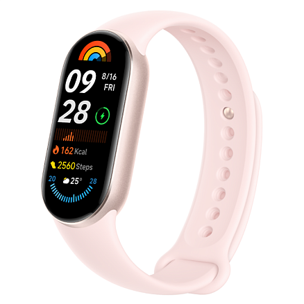 Фитнес-браслет Xiaomi Smart Band 9 (розовое золото, с розовым силиконовым ремешком, международная версия)