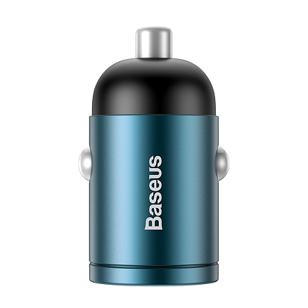 Зарядное устройство автомобильное USB 5А 30W Baseus Tiny Star Mini (быстрая зарядка QC 3.0) синее