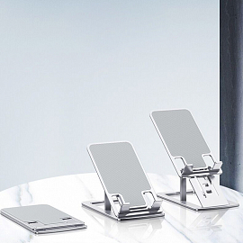 Подставка для телефона или планшета до 10 дюймов складная SeenDa E512302 металлическая серебристая