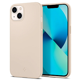 Чехол для iPhone 13 пластиковый тонкий Spigen Thin Fit бежевый